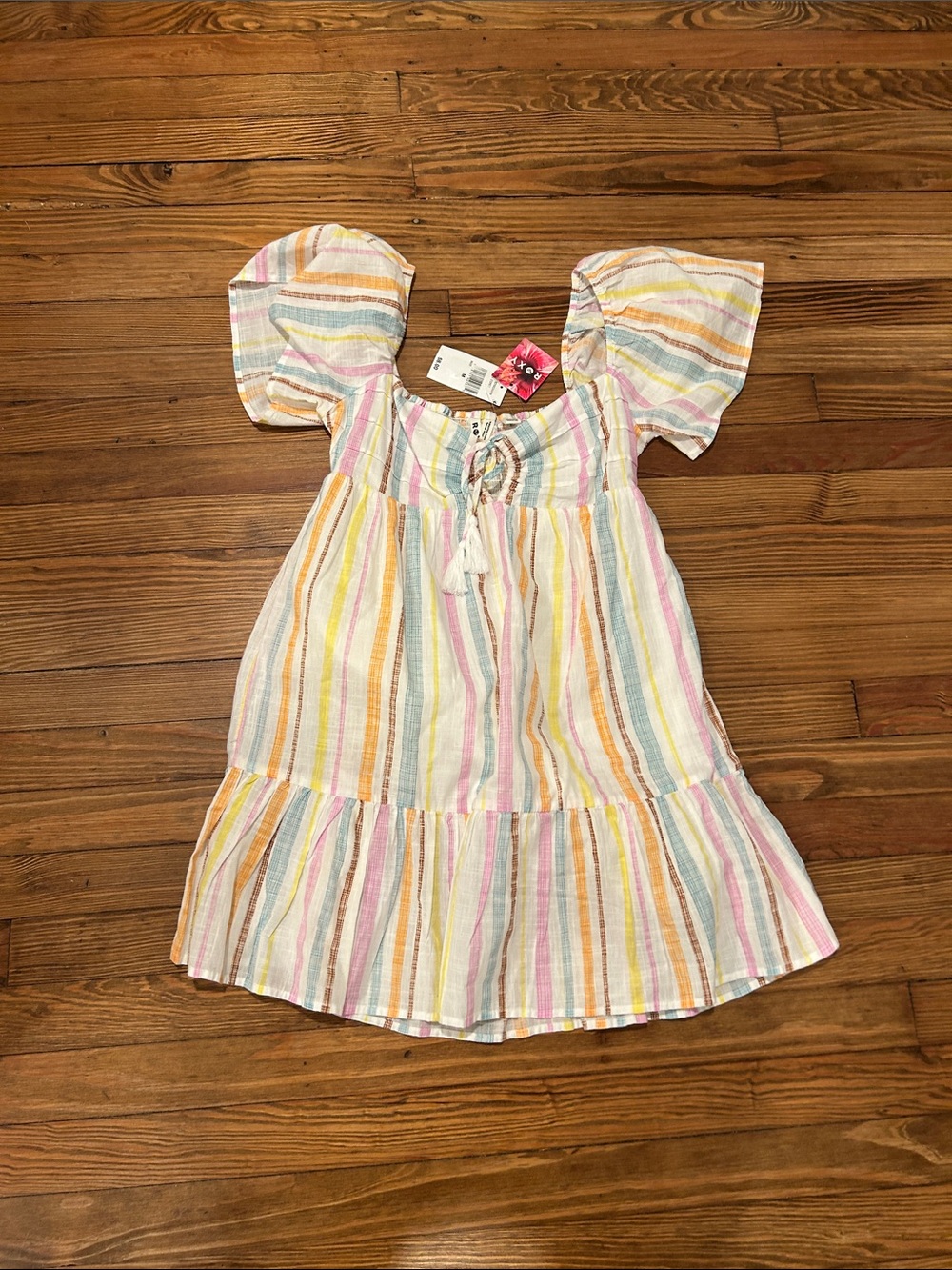 ROXY Salty Breeze Stripe Cotton Mini Dress